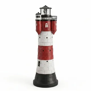 Jürgen Westerholt GmbH Gartenfigur 2325-50 Roter Sand, Solar Leuchtturm Roter Sand mit rotierendem LED Reflektor 50cm