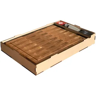 holz4home Premium Schneidebrett Set Stirnholz aus Eiche