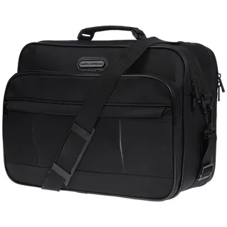 Christian Wippermann Umhängetasche Flugbegleiter Umhängetasche Tasche Arbeitstasche, Herrentasche schwarz Einheitsgröße quer