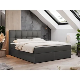 MKS Meble Boxspringbett 120 x 200 cm H4 Dunkelgrau
