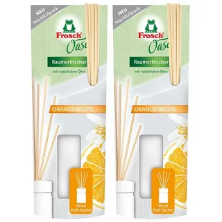 FROSCH Raumduft Frosch Oase Orangenblüte Nachfüller 90ml - mit natürlichen Ölen (2er P