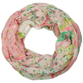 styleBREAKER Loop Loop mit Blumen Paisley Muster, (1-St) grün|rosa