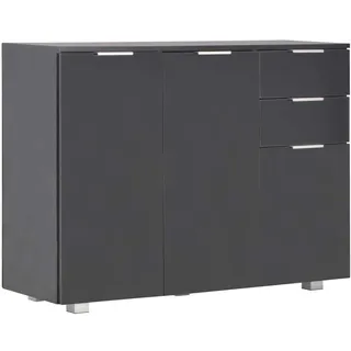 vidaXL Sideboard 107 x 80,5 x 35 cm Schwarz