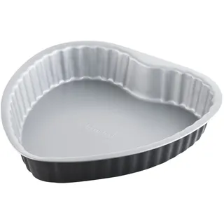 Berndes 053324 Backform Herzbackform, Antihaft, 26,5 x 25,5 cm, grau/schwarz