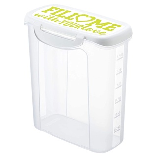 Rotho Clic & Lock Vorratsdose 1.5l mit Deckel und Schüttvorrichtung, Kunststoff (PP) BPA-frei, transparent/bunt, 1.5l (16.9 x 9.8 x 20.2 cm)