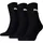 Short Crew Sportsocken 3er Schwarz 47-49