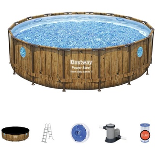 Bestway Poolset, Blau, Braun, Weiß, Metall, Kunststoff, 122 cm, Freizeit, Pools und Wasserspaß, Pools