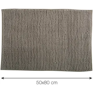 Spirella Badteppich, Taupe, rechteckig, 80x50 cm, rutschhemmend, Badtextilien, Badematten
