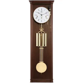 Hermle Pendelwanduhr Pendeluhr Mechanik Westminster (Kleine Sekunde, Gewicht über Seilrolle) braun