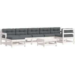 vidaXL Garten-Lounge-Set 8-tlg. weiß