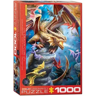 Puzzle 1000 Teile Puzzle - Puzzle - Der Drachenclan von Anne Stokes, Puzzleteile