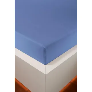 bellana Spannbettlaken Baumwolle 90 x 200 - 140 x 200 - 160 x 200 - 180 x 200 cm blau 1 St.