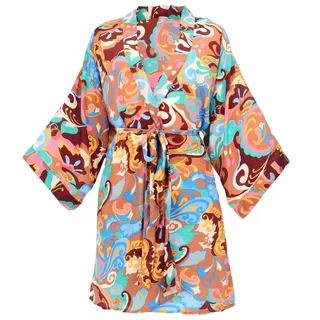 Guru-Shop Kimono Kurzer Kimono im Japan Style, Kimono Mantel,.., alternative Bekleidung bunt