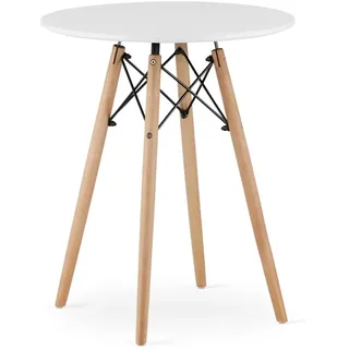 JUST HOME Skandinavischer runder Tisch 60cm weiß