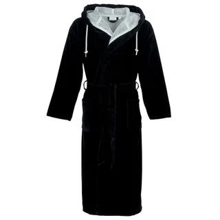 Carl Ross Unisex-Bademantel, Baumwolle, Kapuze, Gürtel, Baumwolle schwarz S