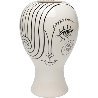 Kare Design Vase Favola Lady, schwarz/weiß, Blumenvase, Dekorationsvase, Gefäß für Blumen, Tischvase, 30cm