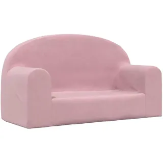 vidaXL Kindersofa 2-Sitzer Rosa Weich Plüsch
