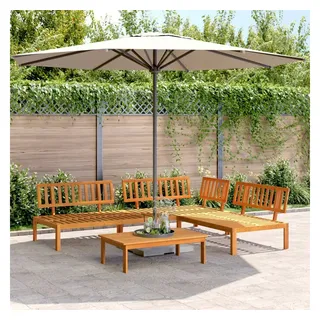 vidaXL Garten-Sofagarnitur 4-tlg. Braun