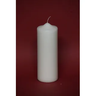 Kerzenrohling/Stumpenkerze ; Taufkerze ; Kommunionkerze ; Hochzeitskerze - 200x70mm, elfenbein ; L 4