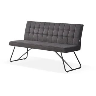 B&D home Sitzbank Anthrazit, Textil, 140x89x61 cm Oeko-Tex® Standard 100, Esszimmer, Bänke, Sitzbänke