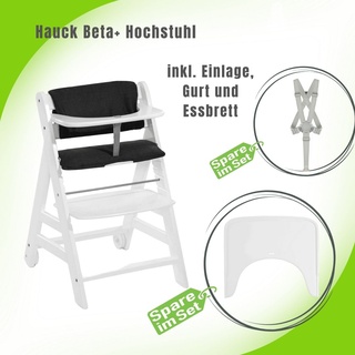 Hauck Beta+ Hochstuhl mit Einlage und Essbrett , Farbe: Whitewash