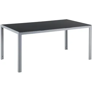 Beliani Catania Gartentisch 160 x 91 x 71 cm Schwarz/Silber