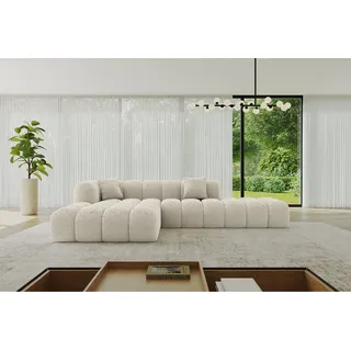 altdecor Eckcouch Samt 6-Sitzer Beige