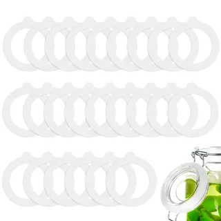24 Stück Einmachgläser Silikondichtung, 97×70mm Weiß Weckgläser Silikon Glasdichtungen Ersatz Wiederverwendbar Weck Deckel Auslaufsicher Gläser Dichtungskappen für Einmachgläser Deckel