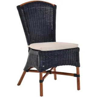 Krines Home Esszimmerstuhl Rattan Esszimmer-Sessel Rattanstuhl Esszimmerstuhl Küchenstuhl, Hohe Rückenlehne blau|braun|rot