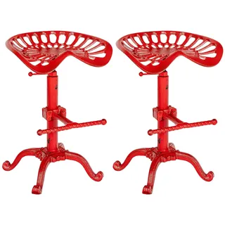 CLP Barhocker Butch 2er Set höhenverstellbar Metall rot