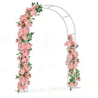 TATIVALO Rosenbogen 240x192x38 cm Metall Garten Torbogen, Wetterfest & Stabil, Rankhilfe für Kletterpflanzen, Rankgitter für Rosen, Gartenbogen für Hochzeit & Deko, Weiß