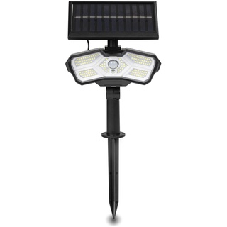 EASYmaxx LED-Solarstrahler für außen mit Bewegungsmelder | Solarleuchte | Flexibel positionierbar | 3 verstellbare Modi | Fernbedienung inklusive [Schwarz]