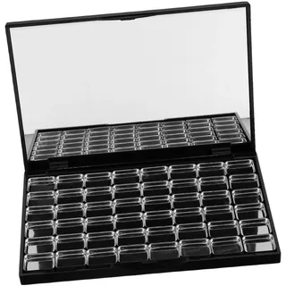 EPIGEIST Leere Magnetische Lidschattenpalette mit Spiegel Tragbar Große Kapazität 48 Metallpfännchen 16x19mm aus Eisen und Kunststoff für Reise und Tägliche Nutzung