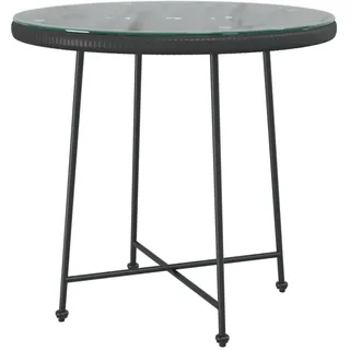 vidaXL Gartentisch Ø 80 x 10 cm Schwarz
