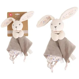 DODO D'AMOUR - Schmusetuch - Hase - 053952 - Braun - Schmusetuch - Geburt - Plüschtier - Baby - Beruhigend - Weich - Waschbar - 29 cm x 29 cm - Ab 0 Monaten