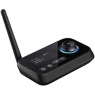 2in1-Audio-Sender und -Empfänger mit Bluetooth 5, TOSLINK, LED-Display