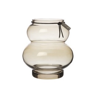 Vase Glas curved chestnut 21,5 cm H