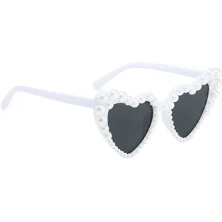 WANTUSHUI Wedding Braut,Herz Brille Damen,Sonnenbrille Hochzeit Herzform,Herzbrille Rosa Weiß,Jga Accessoires Frauen Heart,Bachelorette Party Accessories Sonnenbrillen,Herzbrillen,Sunglasses Woman