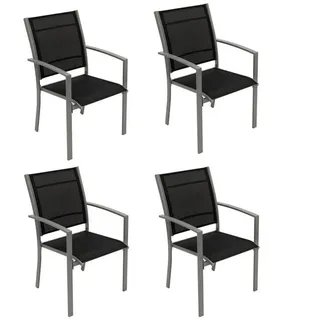 TPFGarden LEEDS Gartenstuhl 55 x 64 x 89 cm silber 4 St.