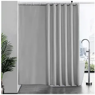 Furlinic Duschvorhang Duschvorhang Überlänge Antibakteriell Anti-Schimmel 240x180cm Grau 16 grau