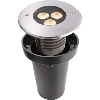 Deko-Light Bodeneinbaustrahler Edelstahl 220-240V 3W 3000K 30° 1 Stück silber