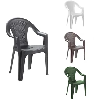 Mojawo Stapelstuhl Gartenstuhl Kunststoff Ischia Rattan-Optik