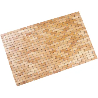 Bambus Badematte 80 x 50 cm | Rutschhemmende Unterseite, Holz, Duschmatte, Badvorleger
