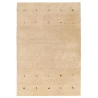 RugVista Gabbeh Loom Two Lines Teppich, 160 x 230 cm, Beige | Gabbeh, Rechteckig, Niedriger Stapel, Nur chemische Reinigung, Oeko-Tex 100, Wohnzimmer, Esszimmer, Schlafzimmer
