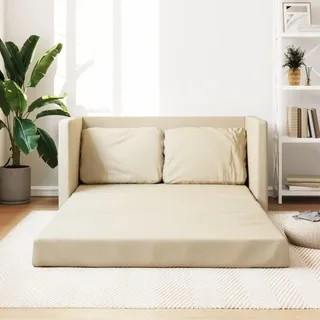 Keyroto Schlafsofa Sofa mit schlaffunktion Schlafcouch Sofa Bed Sofabett Sofa mit schlaffunktion fürsWohnzimmer Schlafzimmer Heimkino Gästezimmer-Creme-Stoff