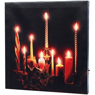 LED-Leinwandbild "Advent" mit Kerzenflackern