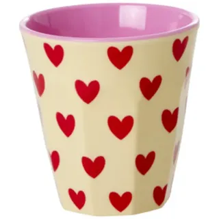 RICE Melamin Becher Darling Hearts, Small, Espresso - 80 ml Ø 6 cm, Höhe 6 cm