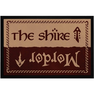 MoonWorks® Fußmatte mit Spruch The Shire Mordor Türmatte für Film-Fans Fantasy rutschfest & waschbar schwarz 60x40cm