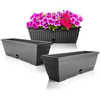 BigDean Balkonkasten 50 x 18 x 16 cm Anthrazit