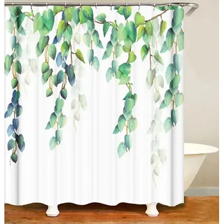 M&W DAS DESIGN Duschvorhang Duschvorhang blaue Pflanzen Shower curtains Anti schimmel 180x200cm Breite 240 cm 240 cm x 200 cm